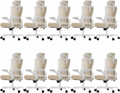 Vista 28 de Marsail - Silla ergonómica de oficina - Silla de escritorio con respaldo alto de malla y soporte lumbar ajustable, silla giratoria con ruedas