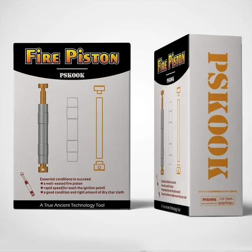 Vista 7 de PSKOOK Metal Fire Piston Educativo Campers/Supervivencia/Preppers Lección Científica