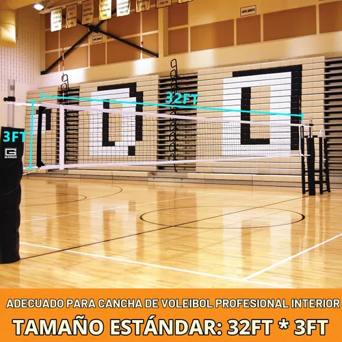 Vista 4 de Red de voleibol de repuesto resistente para exteriores con cable de acero, red de voleibol de 32 x 3 pies para patio trasero, red de voleibol