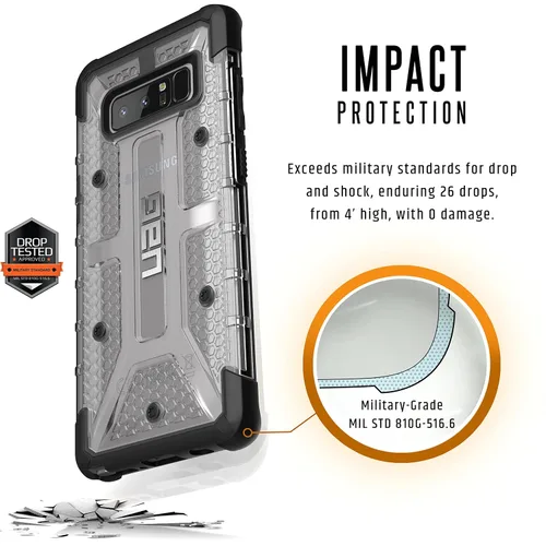 Vista 3 de URBAN ARMOR GEAR [UAG Samsung Note 8 Plasma Feather-Light Rugged [Hielo] Funda militar para teléfono a prueba de caídas hielo (Plasma - Ice)