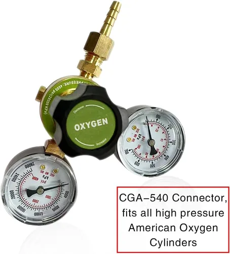 Vista 7 de Medidores de gas de soldadura duales, oxígeno (CGA-540) acetileno (CGA-200) Combo de reguladores (2 unidades), kit completo de latón para tanques