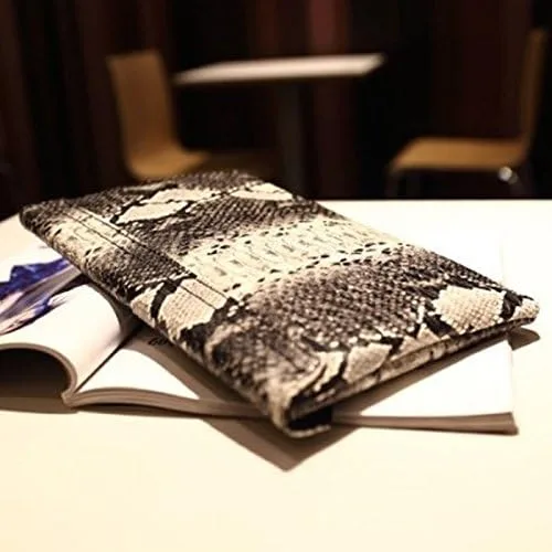Vista 5 de Bolso de mano con diseño de piel de serpiente para mujer, bolso de hombro con cadena
