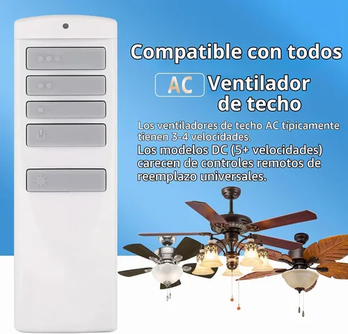 Vista 3 de Kit de control remoto universal de reemplazo para ventilador de techo para Harbor Breeze, Hunter, Hampton Bay con control de 3 velocidades