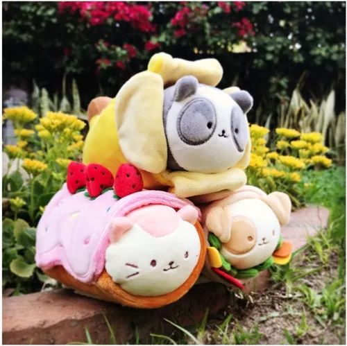 Vista 6 de Anirollz Muñeco de peluche Pandaroll con manta de plátano