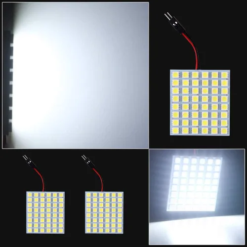 Vista 4 de GLL Super Blanco Ahorro de Energía 5050 48-SMD Panel LED Luz de Domo Auto Auto Auto Placa de Lectura Interior Techo Lámpara con Cable Interior T10