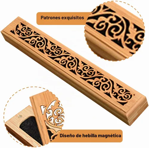 Vista 3 de Jeffbaubl - Caja de incienso de bambú (2 unidades)