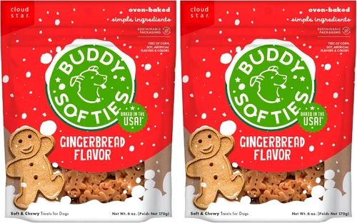 Vista 13 de Buddy Softies - Golosinas suaves y masticables para perros con pan de jengibre, bolsa de 6 onzas