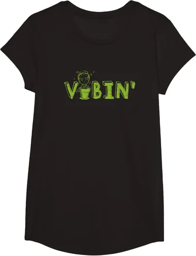 Vista 3 de Marvel Groot Vibin' Headphones Guardians of the Galaxy Camiseta, Negro