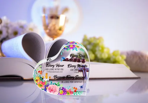 Vista 5 de FaCraft Regalos cristianos para mujeres y hombres, regalos inspiradores de fe, versículos de la Biblia, decoración religiosa, pisapapeles