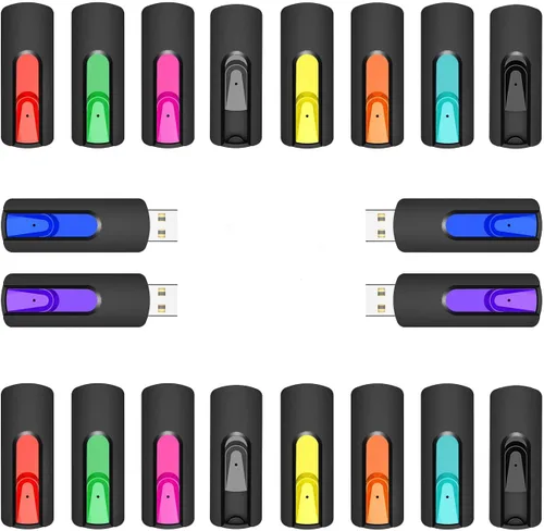 Vista 12 de RAOYI 10 unidades de unidades de memoria USB de 4 GB deslizantes retráctiles a granel USB 2.0 pulgar, unidad de salto, unidad de cremallera