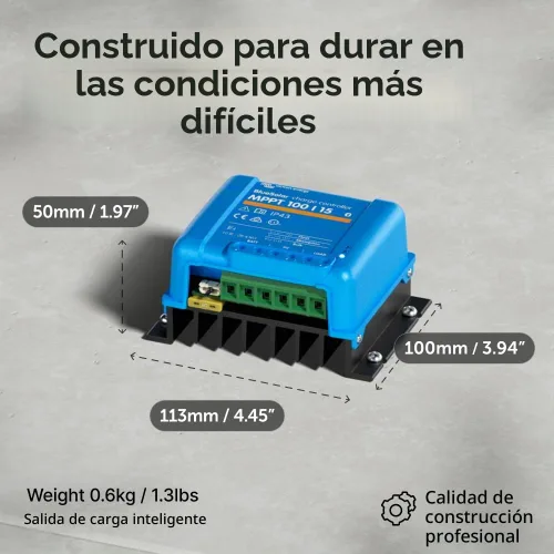 Vista 3 de Victron Energy BlueSolar MPPT Controlador de carga solar - Controladores de carga para paneles solares - 100V, 15 amperios, 12/24 voltios