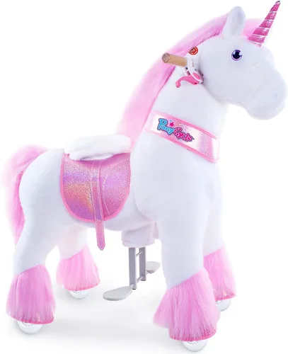 Vista 11 de PonyCycle Caballo de paseo para niños pequeños de 3 a 4 años con freno, sin batería (30 pulgadas de altura/tamaño 3 modelo clásico U) poni mecánico