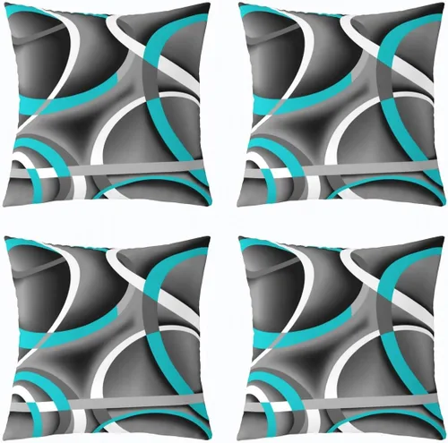 Vista 34 de Castle Fairy Fundas de almohada modernas con estampado de líneas geométricas de doble cara de 16 x 16 pulgadas, fundas de almohada de espirales