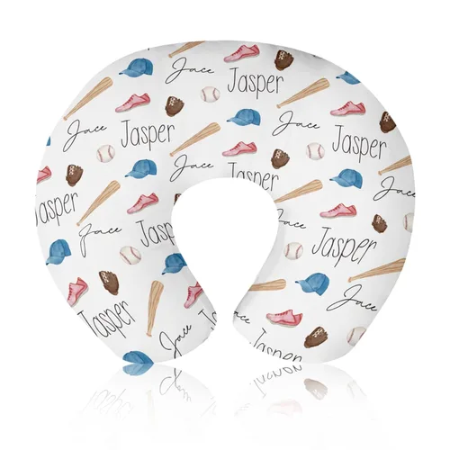 Vista 14 de Funda de almohada de lactancia para bebé, con nombre personalizado, tema de golf, en forma de U, para alimentación con biberón, funda de almohada