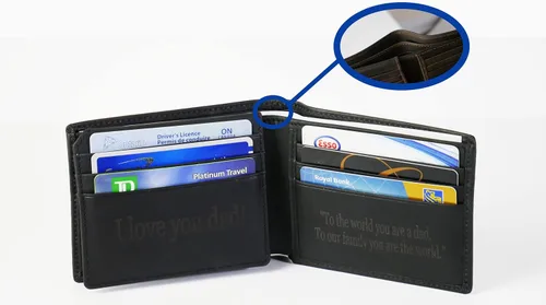 Vista 7 de Carteras personalizadas para hombres regalos personalizados para hombres cartera personalizada para hombres cuero de grano completo grabado