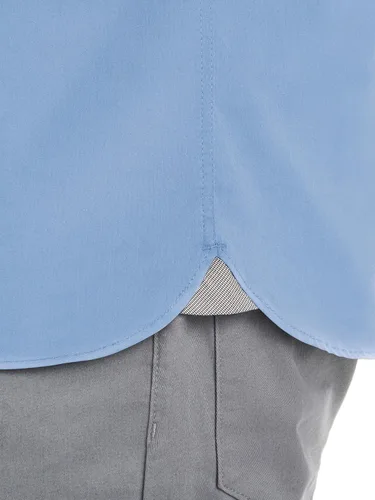 Vista 4 de Van Heusen Camisa de Hombre de Ajuste Clásico con Protección contra Manchas Never Tuck Elástica Lisa de Botones Bel Air Azul