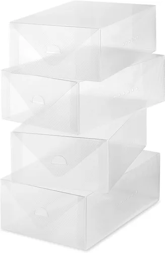 Vista 7 de Whitmor Caja de botas transparente Vue – Almacenamiento de botas apilable resistente – (juego de 2)