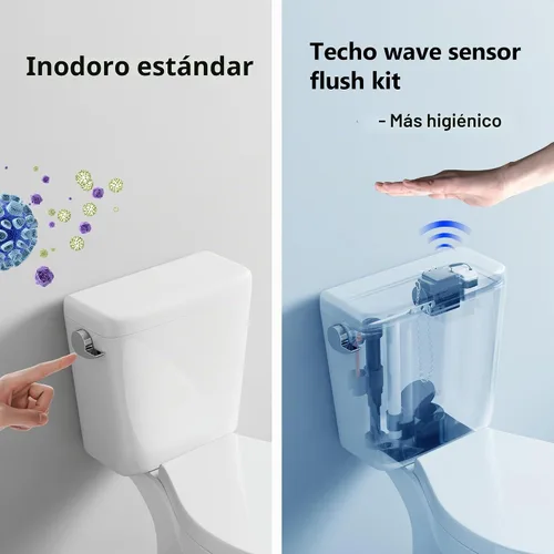 Vista 5 de Techo Kit de descarga de inodoro sin contacto, sensor ajustable, 1256315 Adapt k1954, descargador automático de inodoro - fácil de instalar