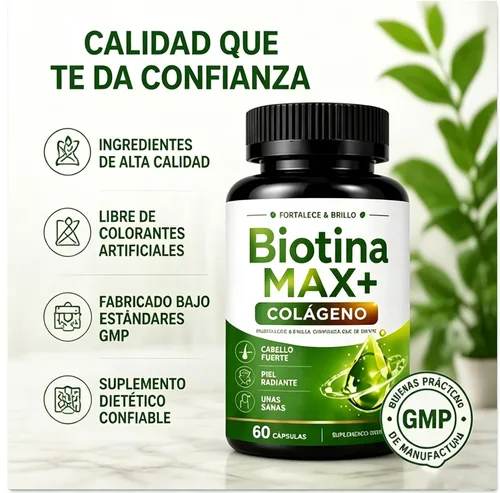 Vista 5 de Biotina Max Colageno para El Cabello-60 Conteos