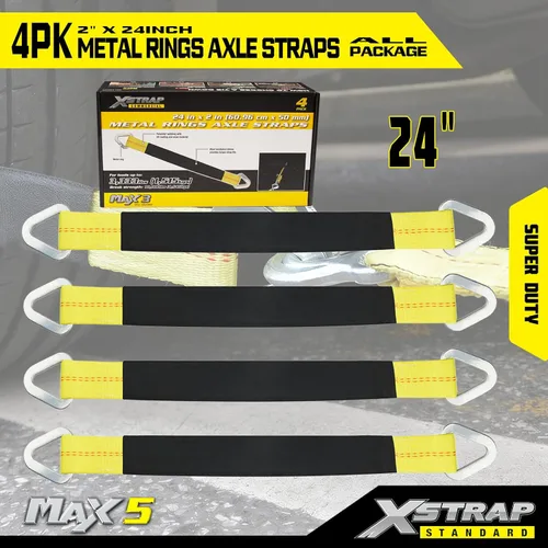 Vista 8 de XSTRAP STANDARD Paquete de 4 correas de eje de 24" x 2" con funda