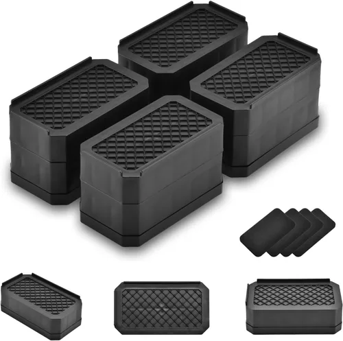 Vista 23 de EclatBain Elevadores rectangulares para cama, elevadores de muebles rectangulares de alta resistencia, con bloques ajustables de elevación de hasta
