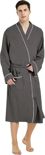 Vista 12 de U2SKIIN Mens 100% Cotton Robe Lightweight Knit Bathrobe A-Azul marino