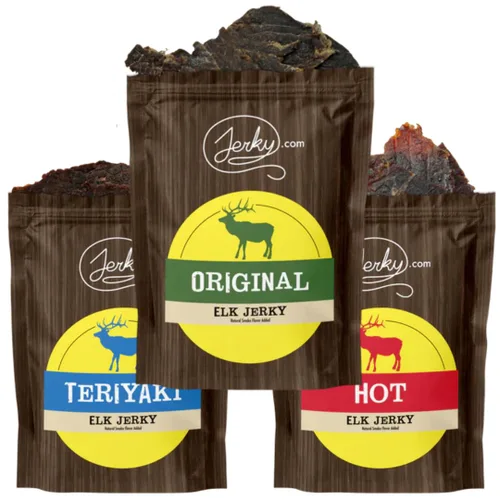Vista 25 de Jerky 's Exotic Teriyaki Venison Jerky - Bocadillos de carne de caza salvaje, aperitivos exóticos, ricos en proteínas, totalmente naturales, sin