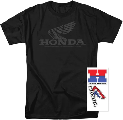 Vista 2 de Honda Vintage Wing Camiseta y calcomanías