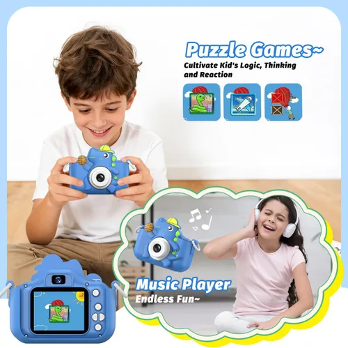 Vista 6 de Juguete de cámara para niños, masterbee para niños de 3 a 12 años, regalos de Navidad/cumpleaños para niñas, video HD 1080P, regalo para niñas de 3