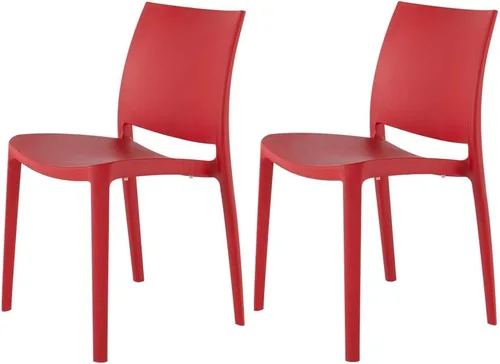 Vista 4 de Lagoon Sensilla 7052, Plastic Chair for Dining Room, Fibreglass and UV Protector, Stackable, Brand 4 Pieces (Amber)