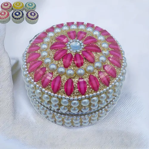 Vista 5 de Caja de perlas para joyería, recuerdo indio, recuerdo de boda, Thamboolam, boda paquistaní, recuerdo Pooja, regalo de Diwali, favor Navrathri