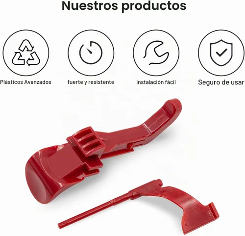 Vista 3 de Clips de cierre de liberación de botón de bote rojo ciclón vacío apto