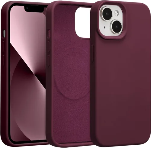 Vista 309 de Funda magnética de silicona para iPhone 13 Pro, color blanco antiguo [Compatible con Magsafe] [Forro de microfibra suave antiarañazos], funda