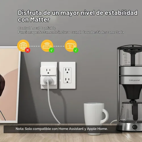 Vista 3 de THIRDREALITY - Enchufe inteligente M3, paquete de 4 unidades, Matter sobre Wi-Fi, 15 A/1800 W máx., certificado ETL, diseño compacto, funciona