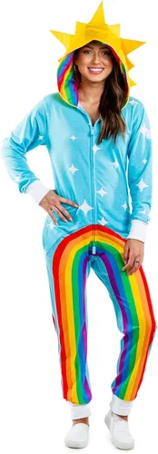 Vista 5 de Tipsy Elves Divertido disfraz de arco iris de Halloween para mujer, divertido diseño de arco iris multicolor