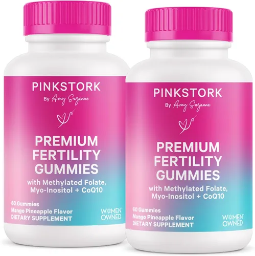 Vista 10 de Pink Stork Gomitas de fertilidad prémium Suplementos de fertilidad para mujeres con CoQ10, mio-inositol + vitaminas prenatales Apoyo a