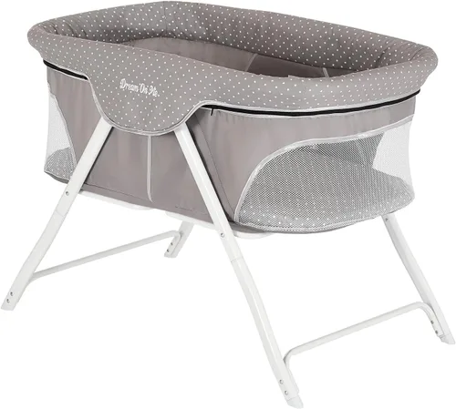 Vista 12 de Dream On Me Calypso - Cuna portátil plegable, color negro 7-Level Height Adjustable with Lockable Wheels, Aluminum Frame, Dual-Zone Storage Basket