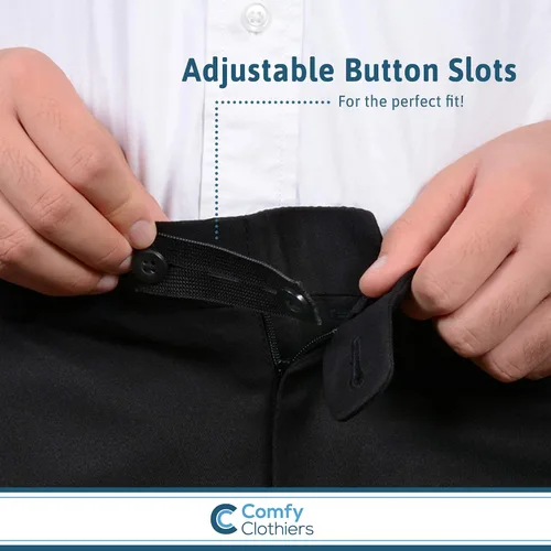Vista 3 de Comfy Clothiers extensor de pantalones elástico en la cintura, paquete de 5, fuerte ajustable botón extensores