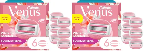 Vista 10 de Gillette Venus ComfortGlide - Rastrillo de afeitar para mujer, té blanco (6 repuestos)