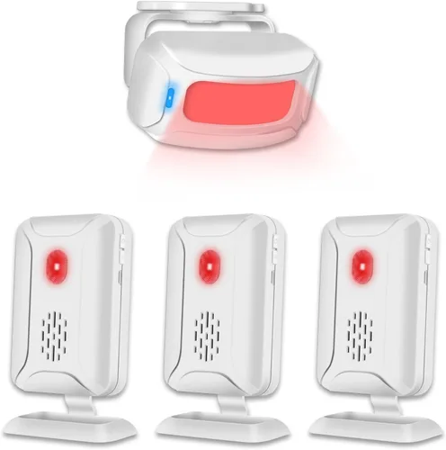 Vista 12 de Timbre con sensor de movimiento Greencycle para negocios con voz personalizada, sensor de movimiento por infrarrojos con generador de ruido