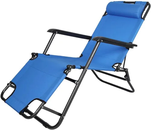 Vista 4 de Sillón reclinable al aire libre de gravedad cero, sillón de jardín plegable ajustable para playa, jardín, piscina familiar