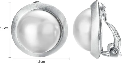 Vista 14 de Yoursfs Clip on Earrings for Women Round Faux Pearl Earrings Clipon 18K Gold Plated Non Pierced Earring Jewelry