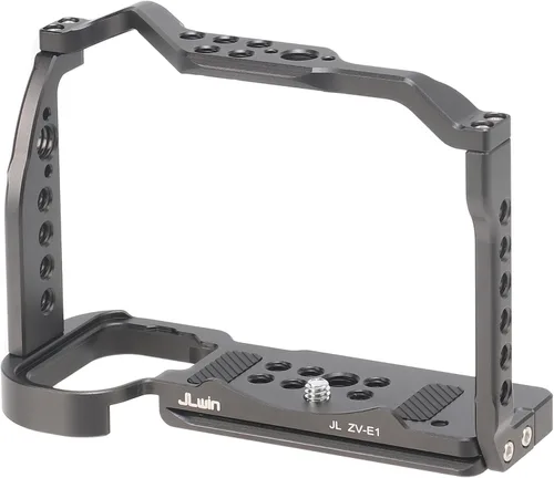 Vista 2 de Fotga Estabilizador de jaula de cámara con mango superior para Sony ZV-E1 sin espejo DSLR cámara video filmmaking, compatible con abrazadera Arca
