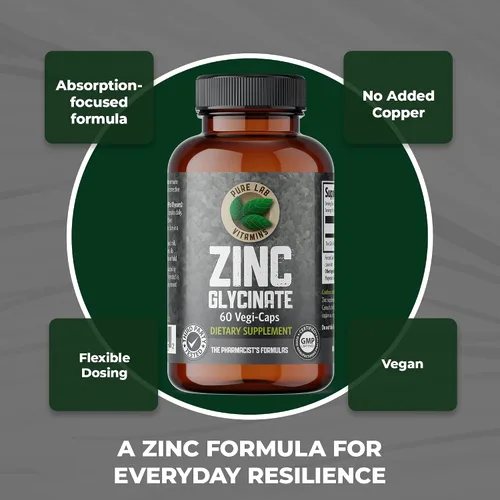 Vista 3 de Pure Lab Vitamins Glicinato de zinc – 60 cápsulas vegetales