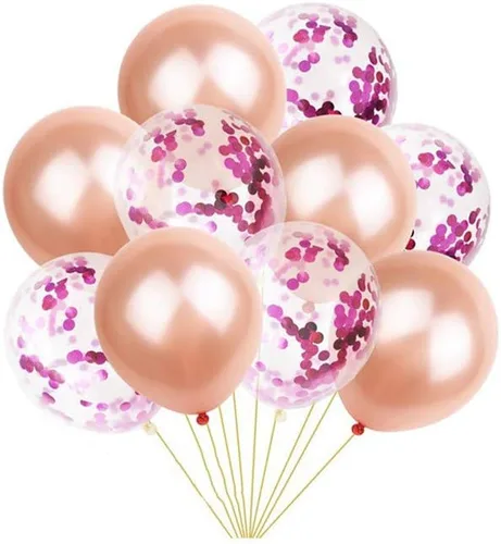 Vista 25 de 10 globos de papel de aluminio con forma de corazón de oro rosa, globos de helio, decoraciones de fiesta de cumpleaños, globos de boda para niños