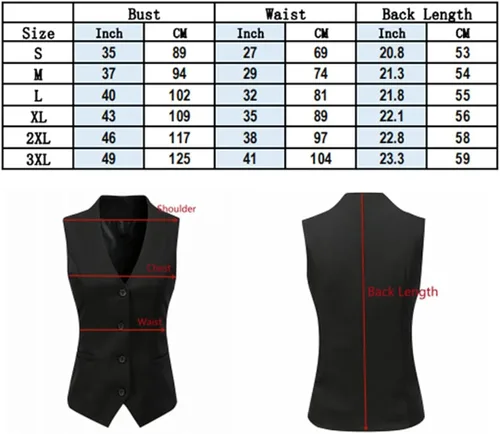 Vista 6 de Chaleco formal de 4 botones con cuello en V para mujer