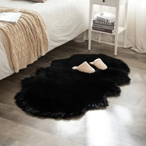 Vista 30 de MIULEE Alfombra de Área de Lujo Súper Suave y Esponjosa de Piel Sintética Rectangular Alfombra Decorativa de Felpa Shaggy para Mesita de Noche Sofá
