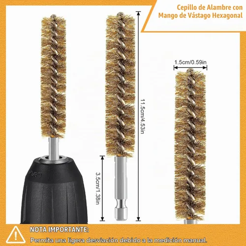 Vista 2 de Geiserailie Cepillo de Perforación de Cerdas de Alambre para Taladro Eléctrico, Alambre de Limpieza con Mango Hexagonal para Limpieza de Taladro