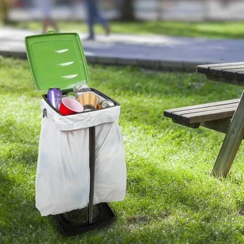 Vista 2 de Wakeman Outdoors - Soporte portátil para bolsas de basura, bote de basura plegable para uso en interiores y exteriores, ideal para campamento Verde