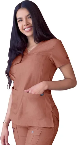 Vista 2 de Adar Pro - Ropa quirúrgica para mujer, camisa con cuello en V